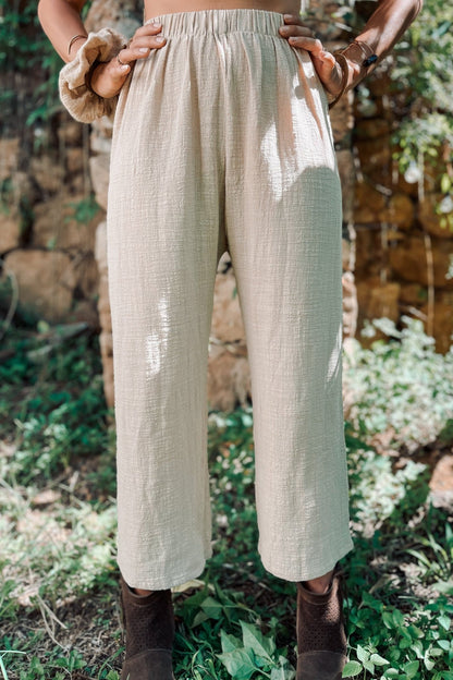 Freya Matching Set in Stone Beige Cotton Gauze with Citrine - Shambori Spirit