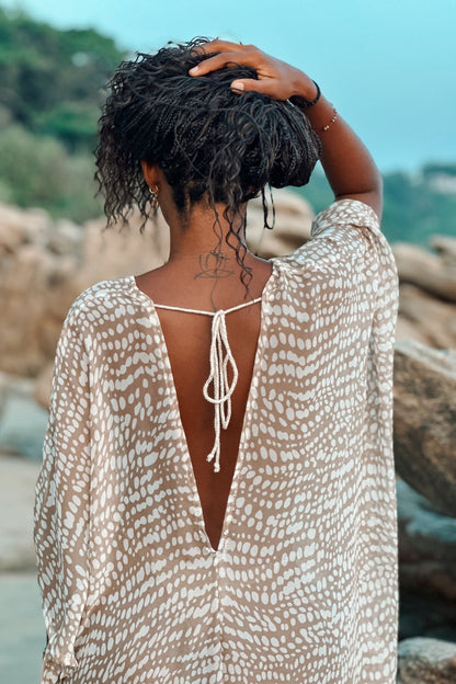 Kaftan Orisha Grey Chiffon with Clear Quartz - Shambori Spirit