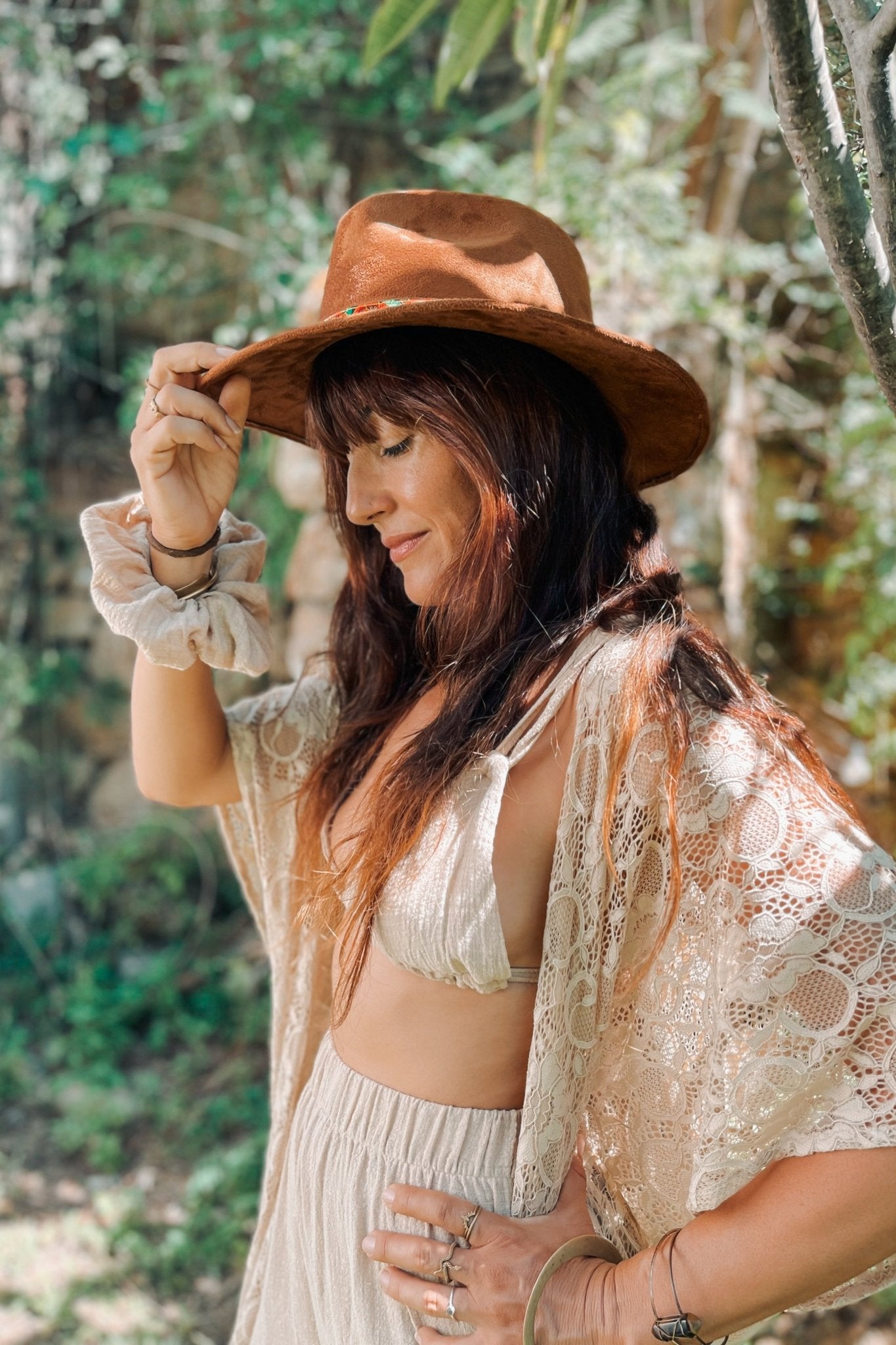 Kimono Orisha in Beige Lace with Nacre - Shambori Spirit