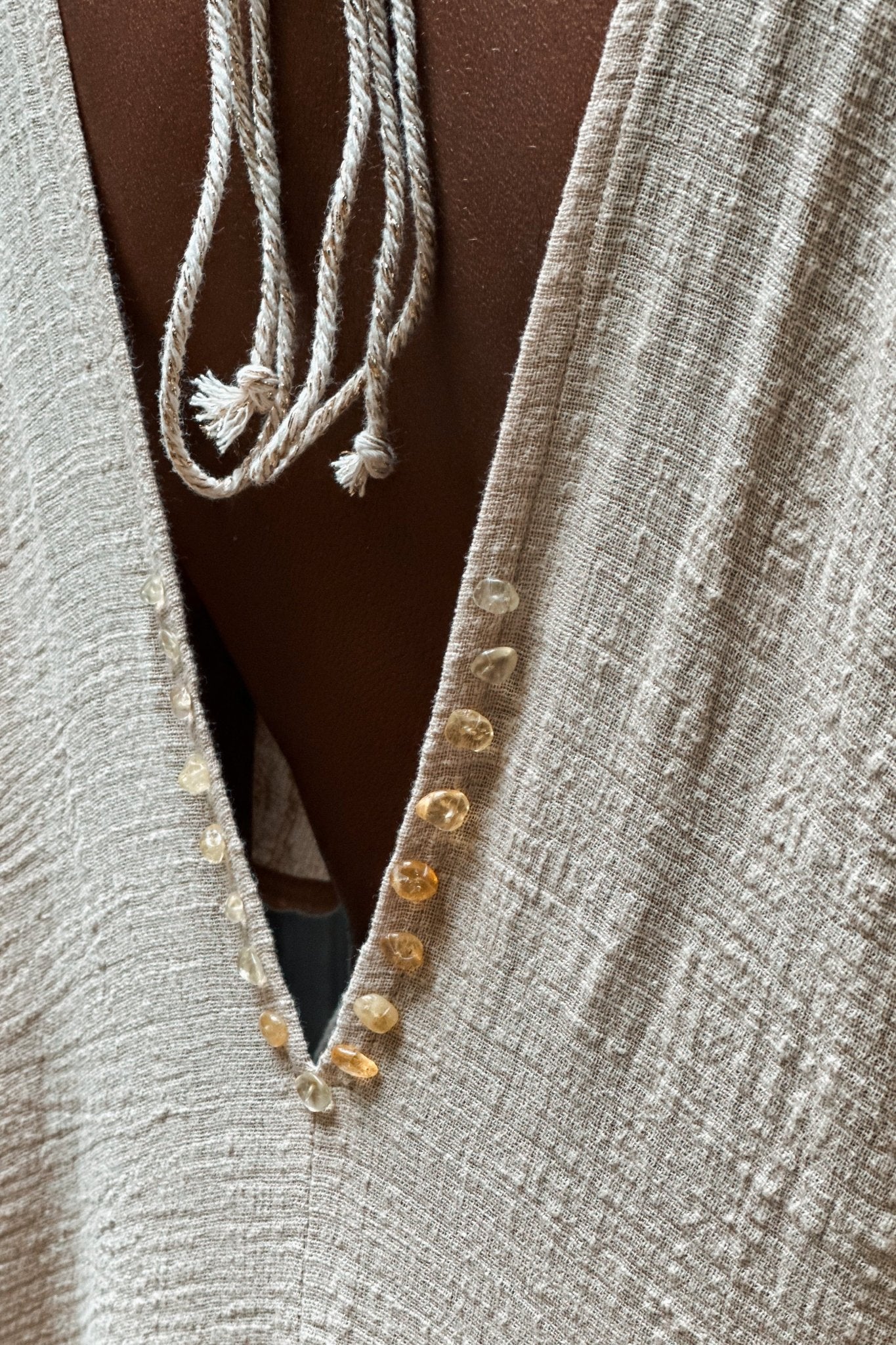 Kimono Orisha Stone Beige with Citrine - Shambori Spirit
