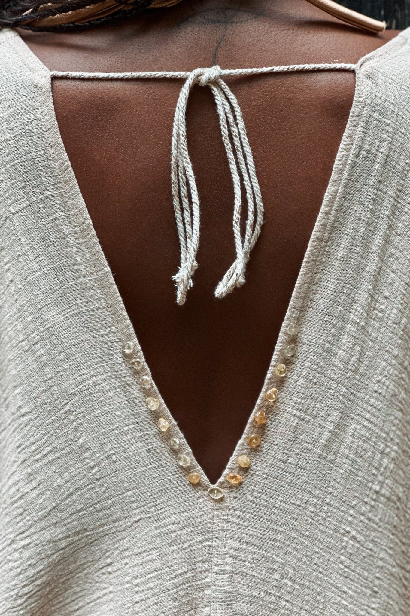 Kimono Orisha Stone Beige with Citrine - Shambori Spirit