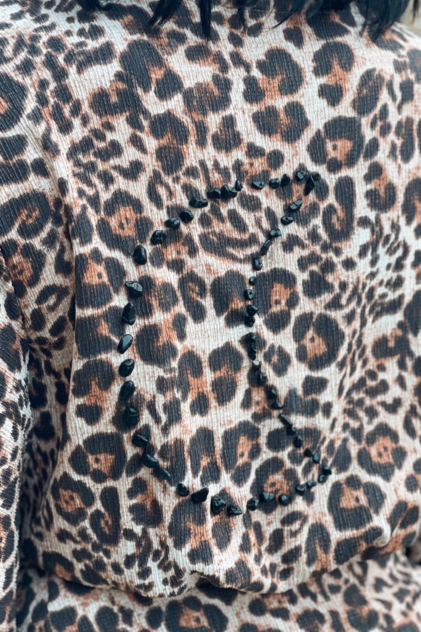 Oya leopard Wrap Dress with Onyx - Shambori Spirit