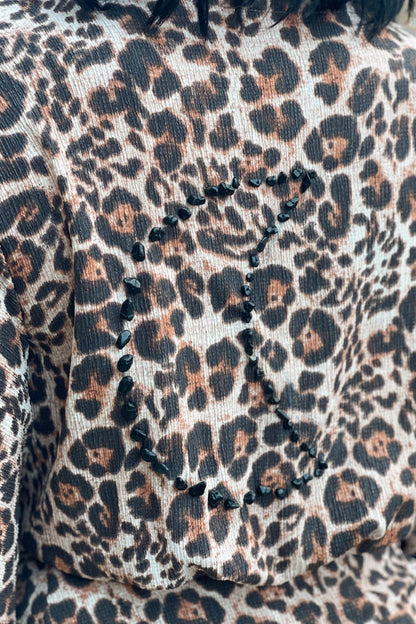 Oya leopard Wrap Dress with Onyx - Shambori Spirit