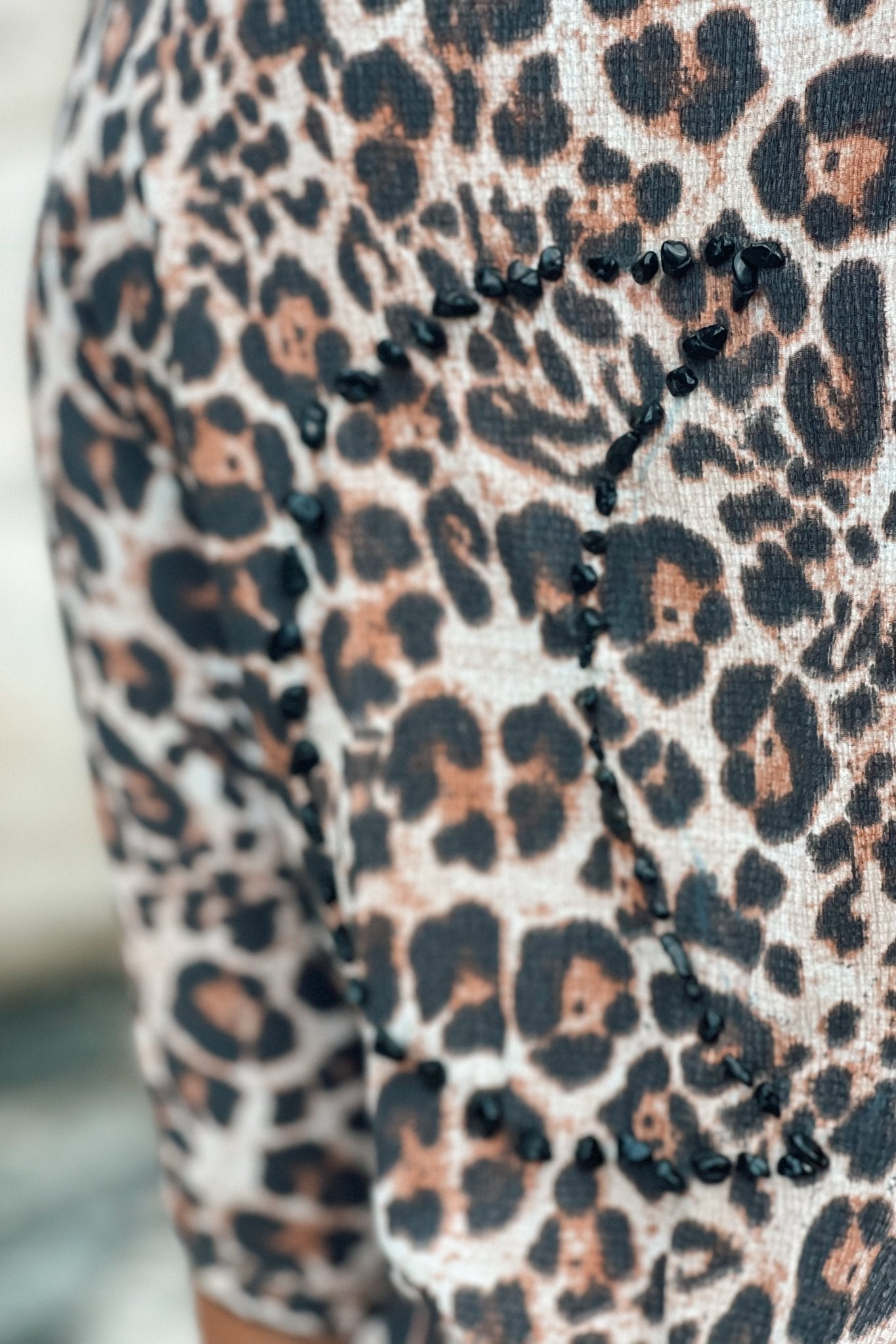 Oya leopard Wrap Dress with Onyx - Shambori Spirit